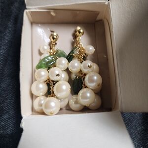 Avon Gold and White Pearl Earrings